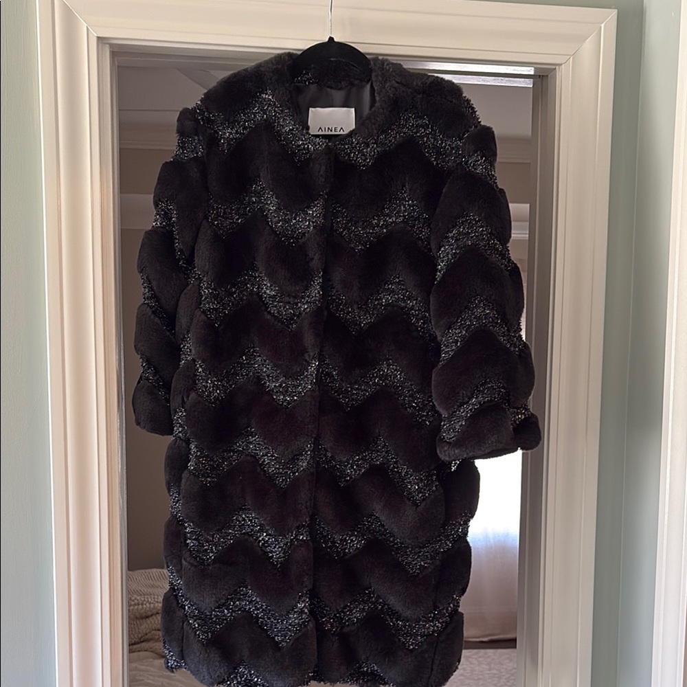 Black Faux Fur Coat